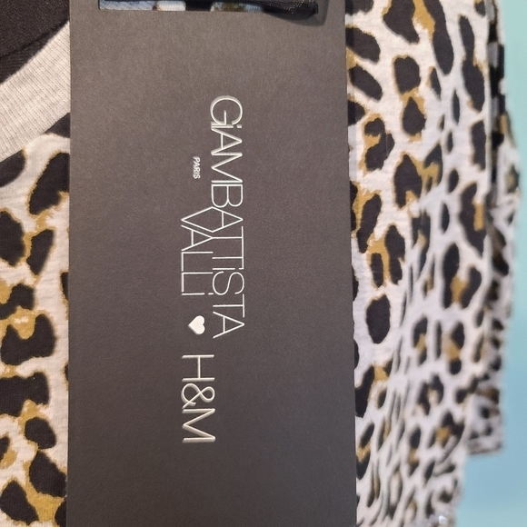 NWT GIAMBATTISTA valli × H&M Cotton leopard Animal Print t-shirt With Studs M - Picture 5 of 9